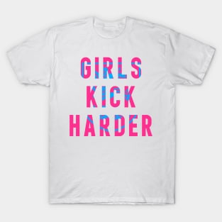 England Heraldic Three Lions Girls Kick Harder Football T-Shirt